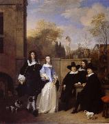 REMBRANDT Harmenszoon van Rijn Portrait of a family in a Garden painting